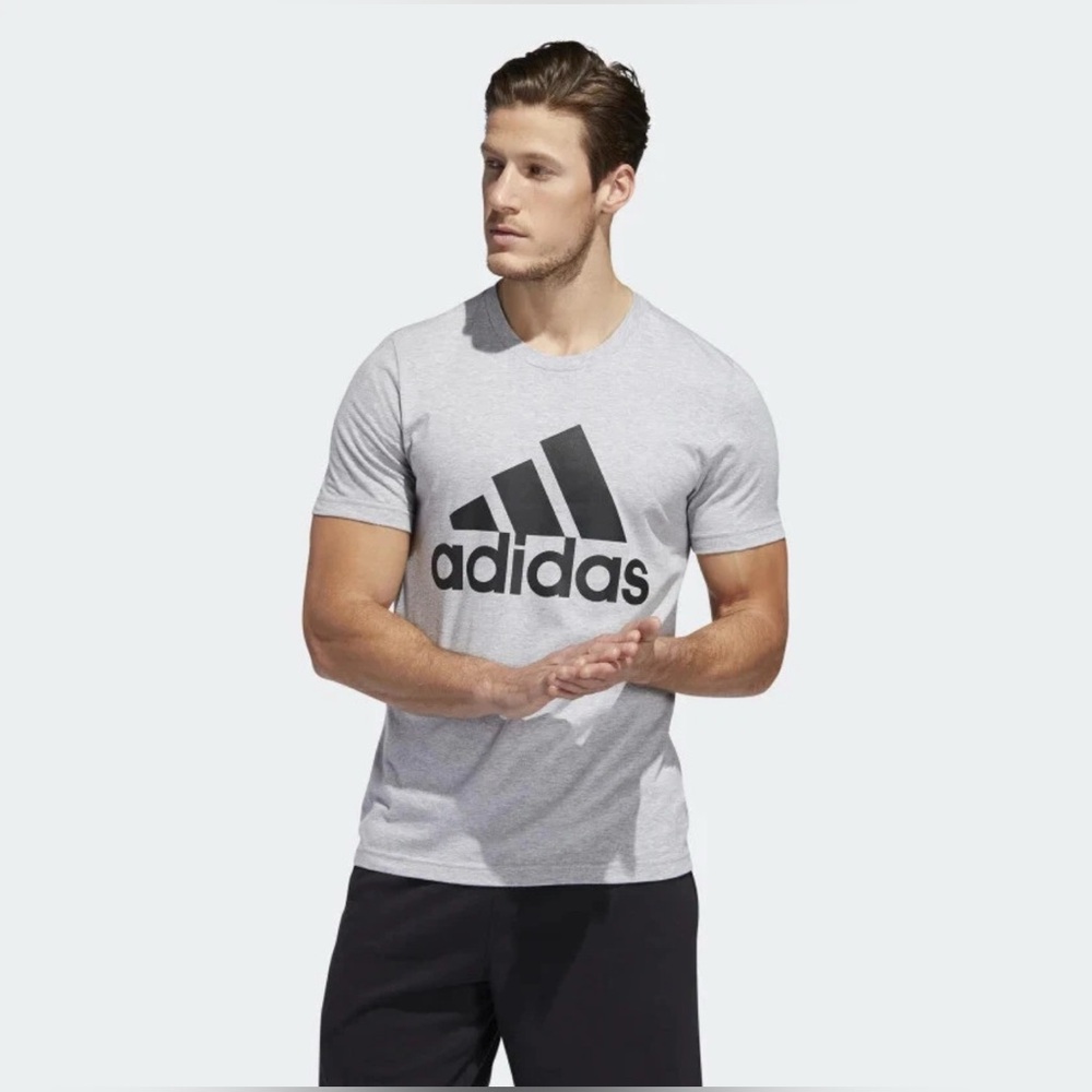 Adidas Mens Badge of Sport Three Stripes Logo Tee